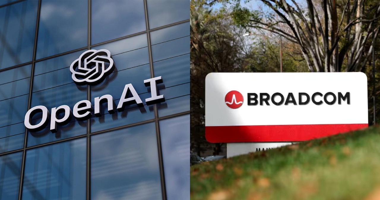 TechDogs-"An Image With The Logos Of OpenAI And Broadcom"